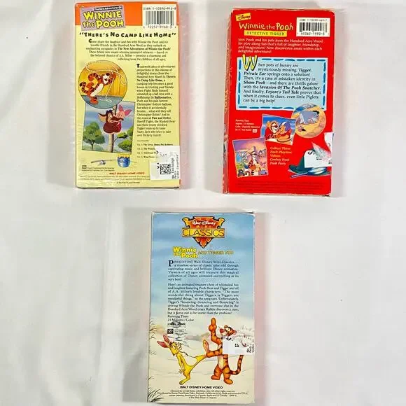 Winnie the Pooh Mini Classics Detective Tigger Camp VHS Tape Vintage Movie Lot - Picture 2 of 2